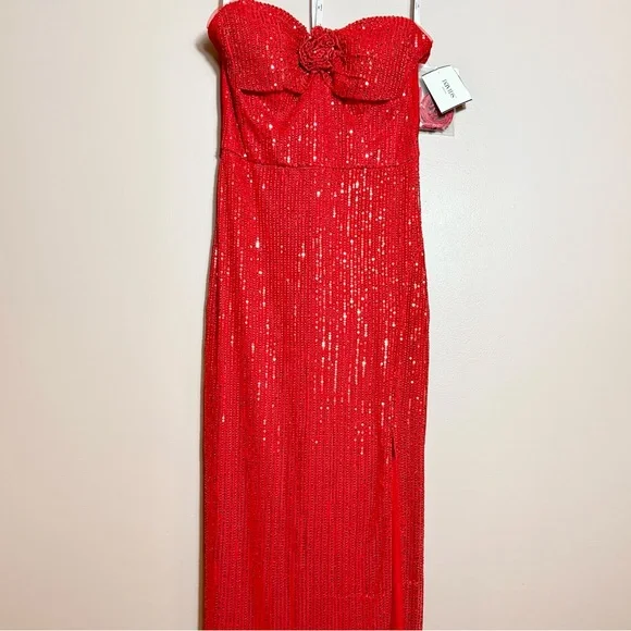 David’s Bridal Sequin Dress With Flower Embellishment - Picture 4 of 10